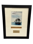 Matted and Framed Piece of USS Constitution From Museum in 2001