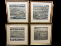 (4) Hand Colored Engravings Cleveland Residences