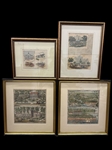 (4) Hand Colored Engravings Cleveland Residences