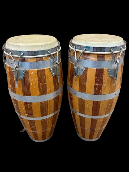 Pair of 1970s Palino Quinto Mexico Floor Drums