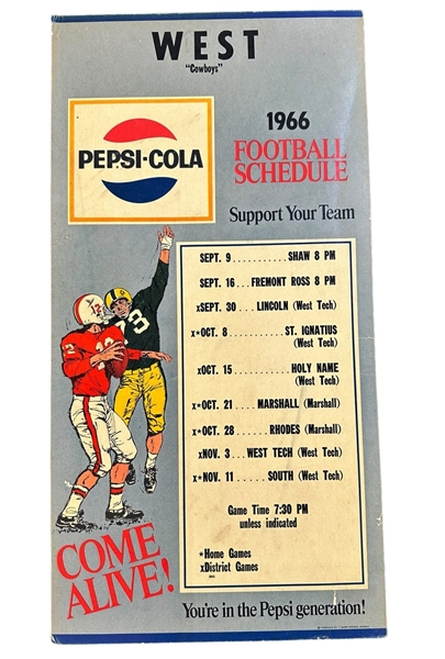 1966 Pepsi-Cola West "Cowboys" Football Schedule