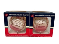 (2) 1954 Cleveland Indians American League Champs 50th Anniversary Baseballs by Steiner