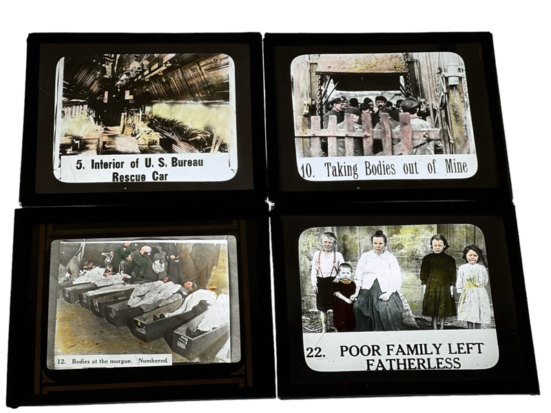 (4) Coal Mining Disaster Magic Lantern Slides