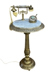 Marble Top Telephone Stand With Pen Holder