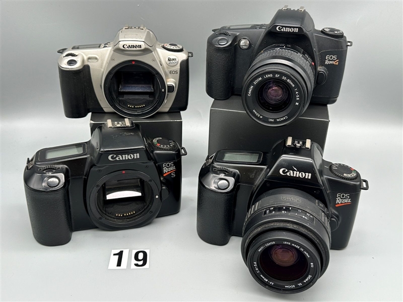 (4) Canon 35mm Film Rebel Cameras 