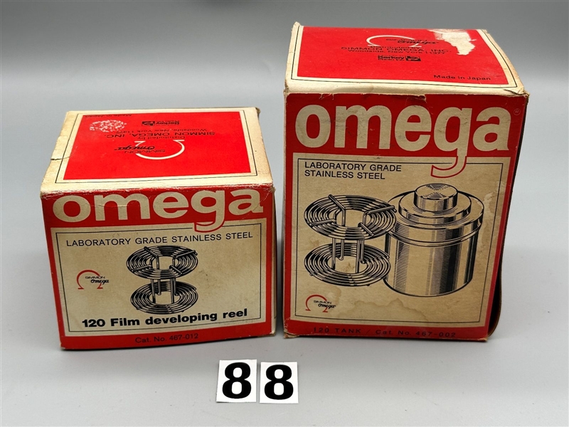 Omega Stainless Steel Developing Tank and (1) 120 Reel New in Box