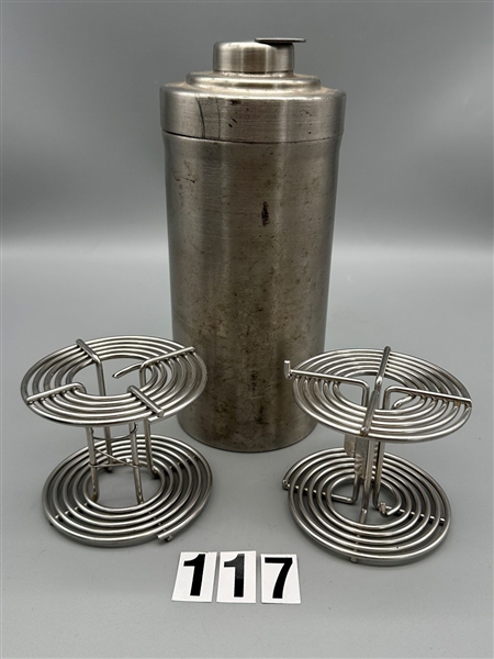 (6) Stainless Steel Film Developing Reels, (2) 120 & (4) 35mm With Tank and Lifting Rod