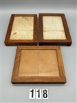 Three Antique Wood Contact Printing Frames