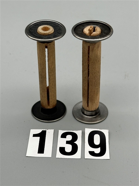 (2) Antique Wood Take Up Spools For Early Brownie Camera