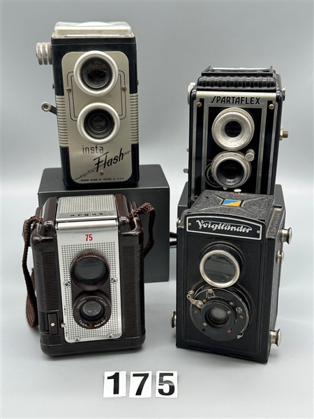 (4) Twin Reflex Cameras; Voigtlander, Argus, Sparta, Insta Flash