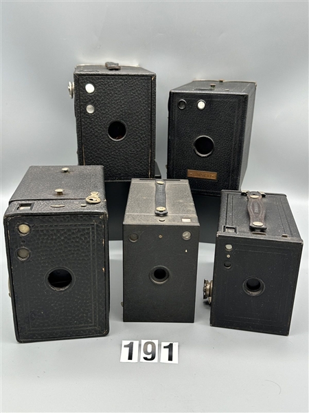 (5) Vintage Black Box Cameras