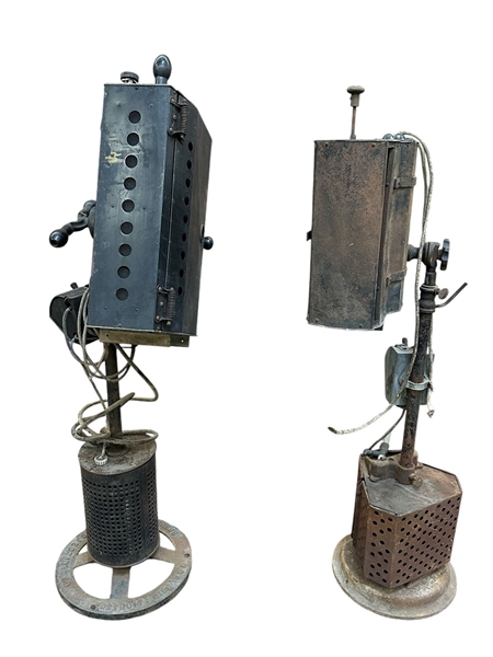 Pair Vintage 1920s Spot Flood Light; Kliegl, Brenkert