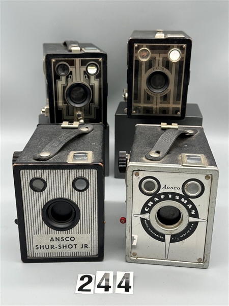 (4) Ansco & Kodak Art Deco Cameras