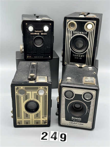 (4) Kodak Brownie Art Deco Box Cameras