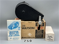 (10) Kodak Snap-Cap 135 Magazines (Reloadable Film Cassettes) & Watson 100 35mm Bulk Film Loader