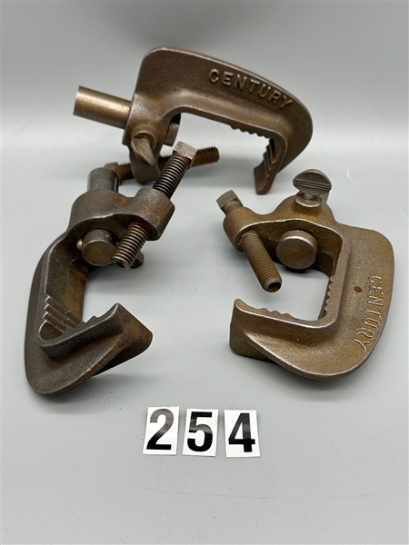 (3) Cast Iron Century C-Clamps for Stage Lighting