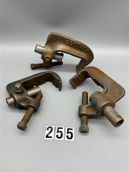 (3) Cast Iron Century C-Clamps for Stage Lighting