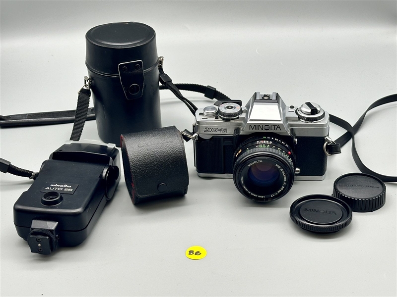 (BB) Minolta XG-M 35mm SLR Camera and Quantaray Lens Group