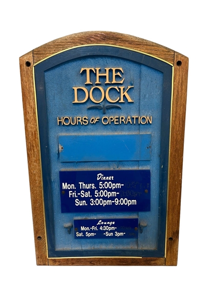 The Dock Restaurant and Lounge Sign