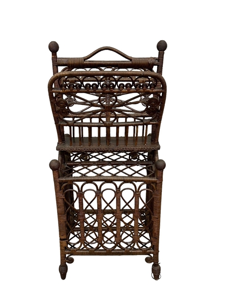 Victorian Rattan Wrapped  Magazine Rack