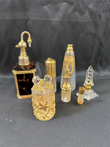 Group of French Glass Perfume Bottles