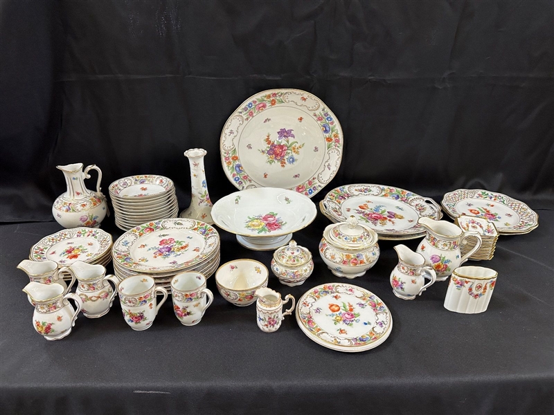 (52) Pieces Group of Non Reticulated Dresden China