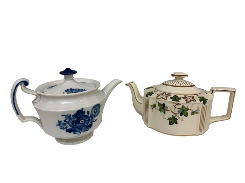 (2) Porcelain Tea Pots; Sadler, Royal Copenhagen