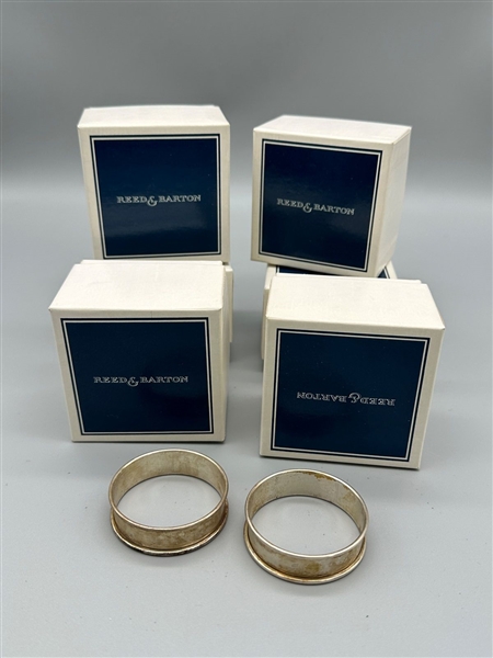 (12) Sterling Napkin Rings Reed and Barton in Original Box