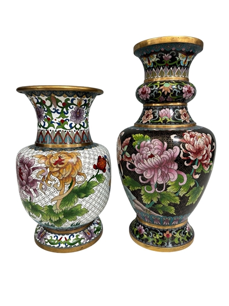 (2) Large Cloisonne Vases