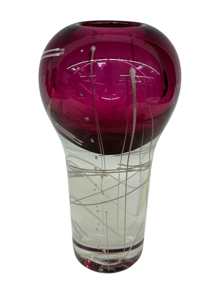 Mark Suddath Art Glass Amethyst Vase