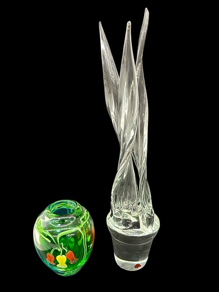 (2) pieces of Art Glass Including Murano