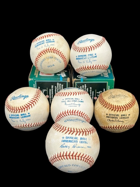 (6) Group of MLB Baseballs