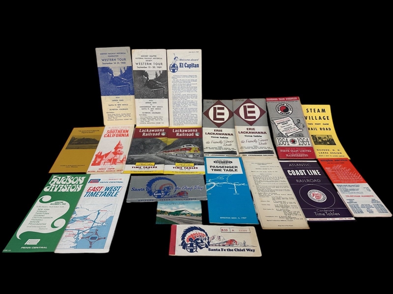 Group of Early Railroad Brochures and Time Tables