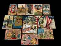 (14) Rare Turn of the Century 4th of July, Presidents Day Postcards