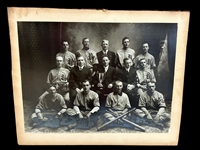 Turn of the Century Oversize Baseball Team Black and White Original Photograph