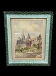 Balint Szeghalmy Watercolor Matted and Framed