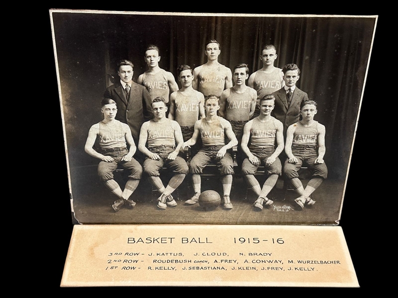 1916 Xavier University College Basketball Black and White Photograph