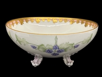 T & V Limoges Porcelain Footed Punch Bowl 