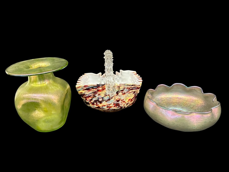 (3) Pieces of Art Glass