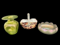 (3) Pieces of Art Glass