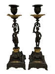 Pair Neo Classical Figural Candle Stands