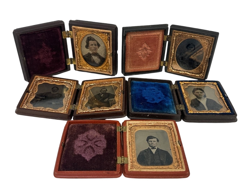 (5) Daguerreotypes in Gutta-Percha Cases