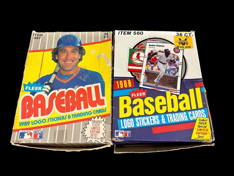 1988, 1989 Fleer Baseball Wax Boxes