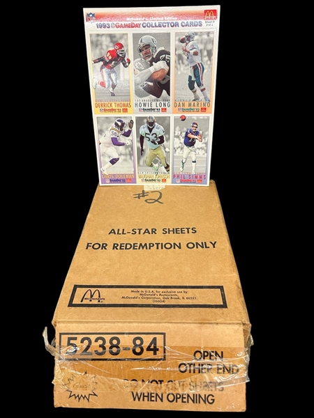 McDonalds Box Promotional Limited Edition 1993 Football Card Sheets