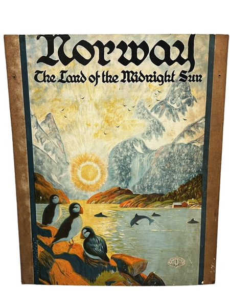 Norway Land of The Midnight Sun 1925 Travel Poster