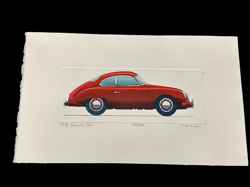 Stephenson Lithograph 1954 Porsche 356 Numbered