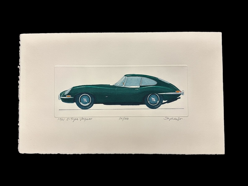 Stephenson Lithograph 1961 E Type Jaguar Numbered