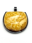 Baltic Amber Stone Cabochon Sterling Silver Pendant