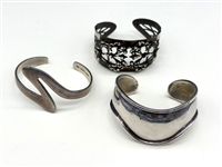 (3) Sterling Silver Bangle Bracelets