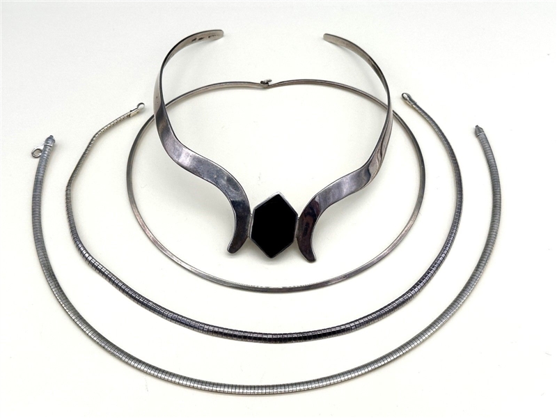 (4) Sterling Silver Choker Necklaces